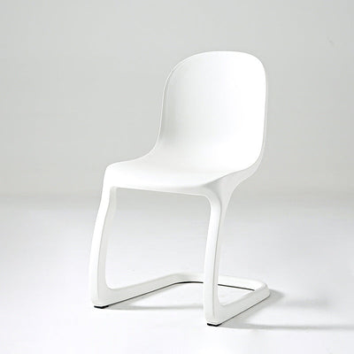 Contemporary Scandinavian Bow Frame Plastic Billet Steel Dining Chair Backrest For Dining Room