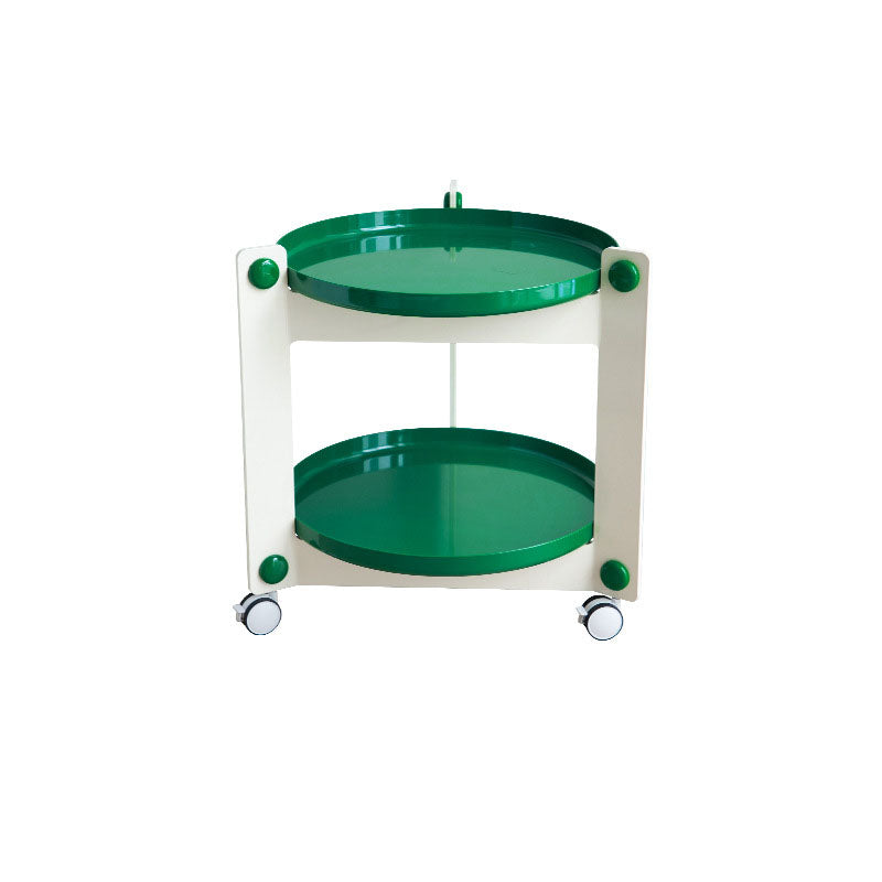 Contemporary Creative Round PET Acrylic End Table 2-Tier For Living Room