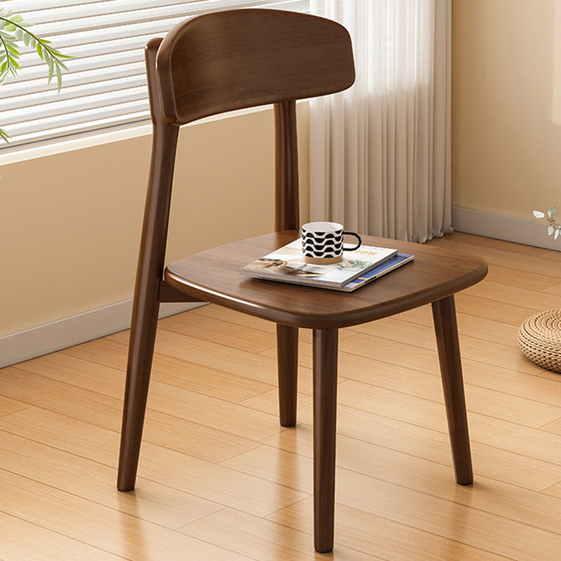 Modern Minimalist Square Leather Fabric Solid Wood Dining Chair Backrest For Dining Room