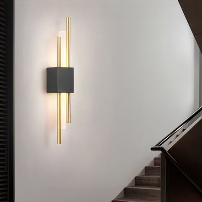 Modern Minimalist Cylinder Strip Iron Acrylic LED Wall Sconce Lamp For Bedroom