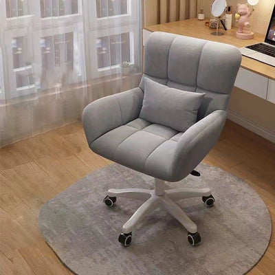 Contemporary Nordic Square Velvet Upholstered Swivel Desk Chair Height Adjustable Backrest Armrest For Home Office