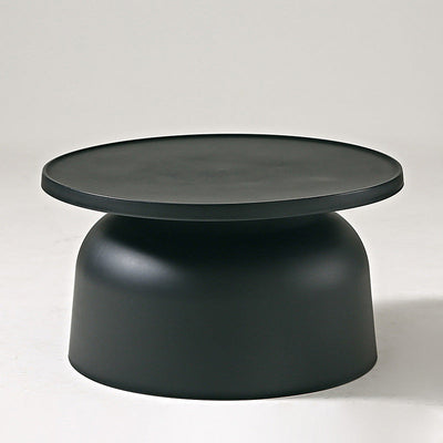 Modern Minimalist Round Plastic Coffee Table 1-Tier For Living Room