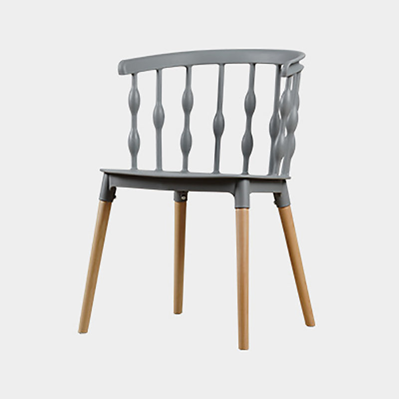 Contemporary Creative Square Vertical Strip PP Plastic Beechwood Dining Chair Backrest For Dining Room