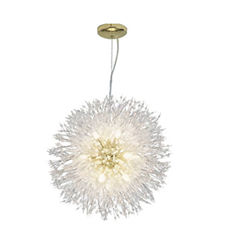 Contemporary Creative Hardware Crystal Beads Decorate Dandelion Design 8/9/12-Light Chandelier For Living Room