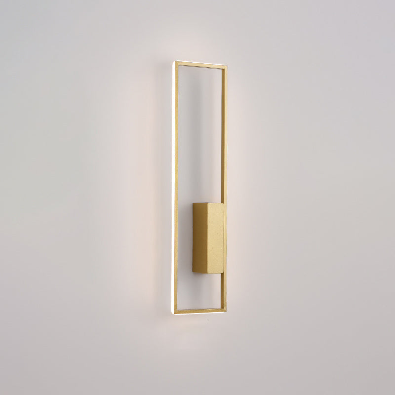 Modern Minimalist Rectangle Line Iron Silicone LED Wall Sconce Lamp For Living Room