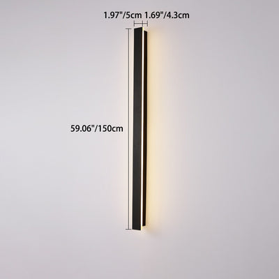 Modern Minimalist Long Rectangular Aluminum Acrylic LED Wall Sconce Lamp For Garden