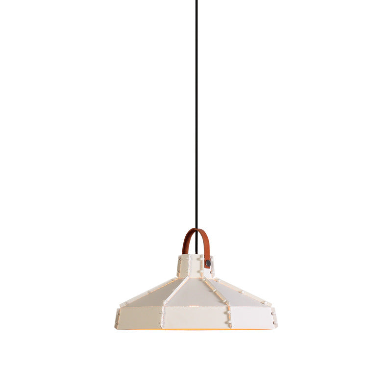 Contemporary Industrial Round Cylindrical Trapezoidal Iron 1-Light Pendant Light For Living Room