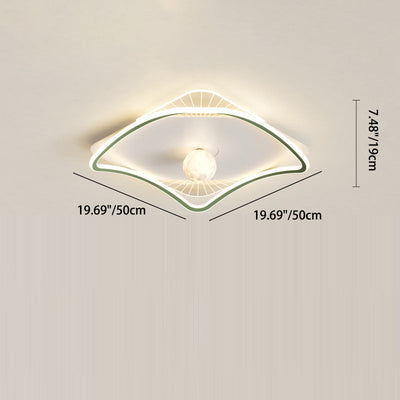 Modern Minimalist Circular Ring Iron Acrylic Aluminum LED Flush Mount Ceiling Light For Bedroom