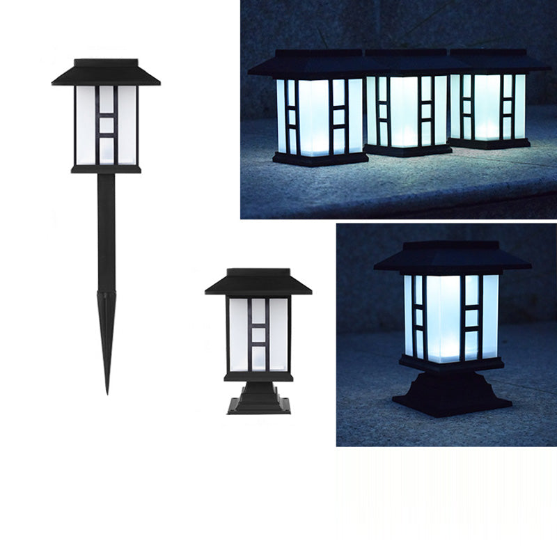 Traditional European Waterproof Solar ABS PC Plastic Rectangular LED Landscape Lighting For Garden