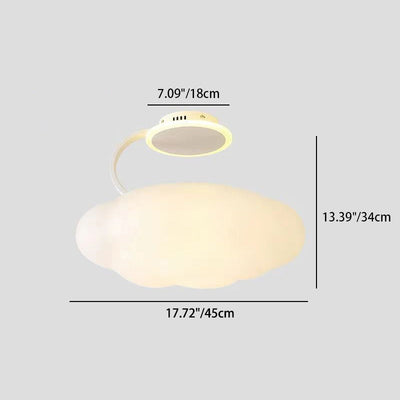 Modern Simplicity Cream PE Cloud Pumpkin Shade Iron LED Kids Pendant Light For Bedroom