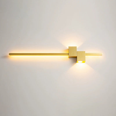 Modern Minimalist Strip Rectangle Iron Aluminum LED Wall Sconce Lamp For Living Room