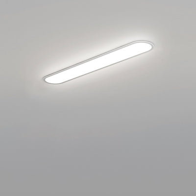 Plafonnier LED elliptique moderne et minimaliste en fer et aluminium, bande acrylique, encastré, pour couloir 