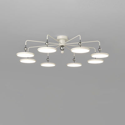 Contemporary Scandinavian Iron Frame Acrylic Flying Saucer LED Semi-Flush Mount Ceiling Light For Living Room