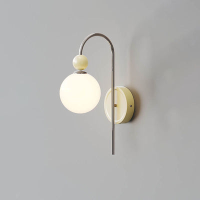 Modern Minimalist Cream Style Wrought Iron Ball 1-Light Wall Sconce Lamp