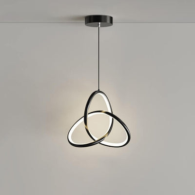 Modern Minimalist Triangular Ring-Shaped Aluminum Silicone LED Pendant Light