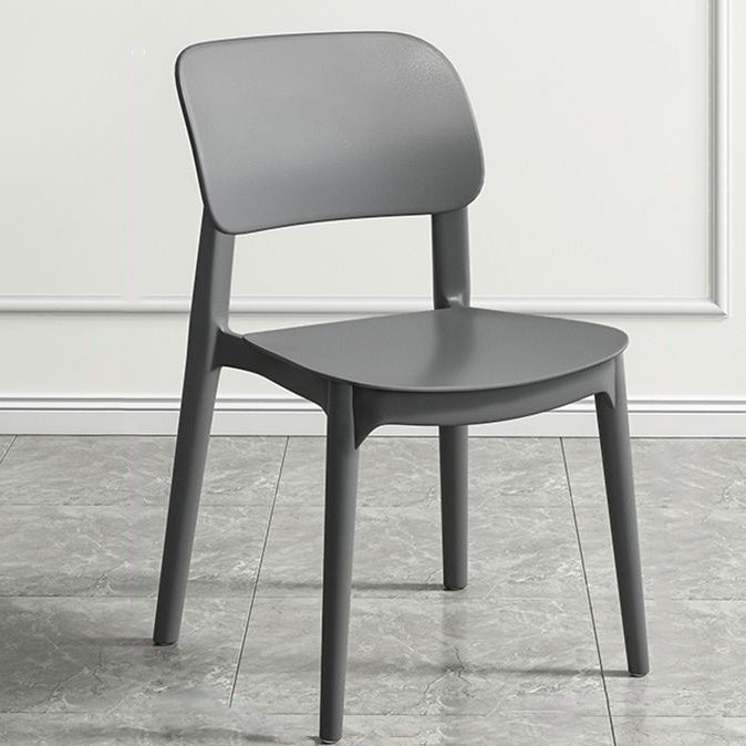 Contemporary Nordic Macaron Plastic Square Stackable Dining Chair Open Back For Dining Room