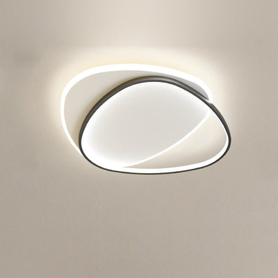 Modern Minimalist Triangle Oval Acrylic Iron LED Flush Mount Ceiling Light For Living Room