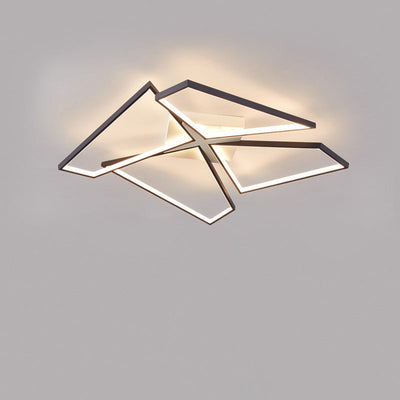 Modern Minimalist Triangle Patchwork Square Rectangle Aluminum Iron Silicone LED Flush Mount Ceiling Light For Bedroom