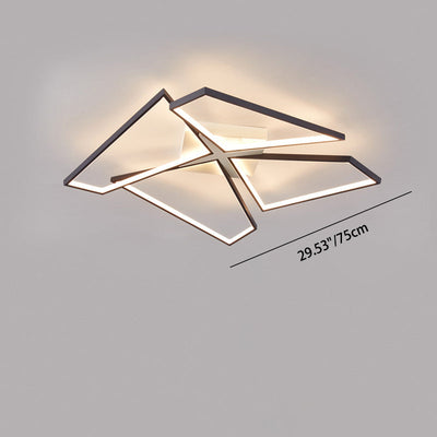 Modern Minimalist Triangle Patchwork Square Rectangle Aluminum Iron Silicone LED Flush Mount Ceiling Light For Bedroom