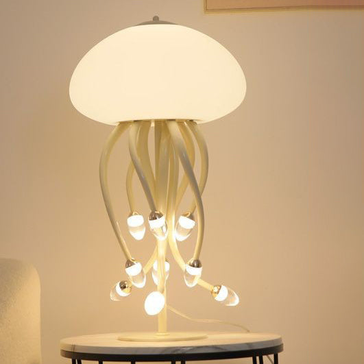 Modern Art Deco Iron Acrylic Jellyfish LED Table Lamp For Bedroom