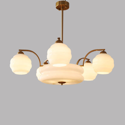 Modern Mid-Century Branch Curved Rod Round Orb Iron Glass 4/6/8 Light Chandelier For Living Room