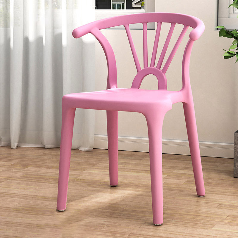 Contemporary Scandinavian Arc Plastic Stackable Dining Chair Backrest For Dining Room