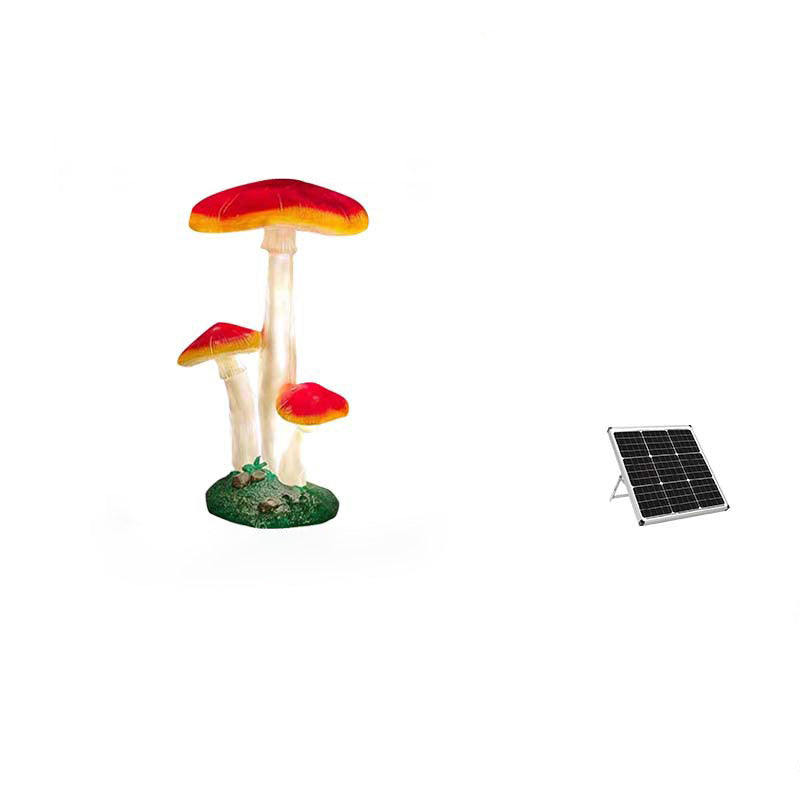 Modern Art Deco Solar Waterproof Mushroom Resin Glass Fibre LED Landscape Lighting Outdoor Light For Garden