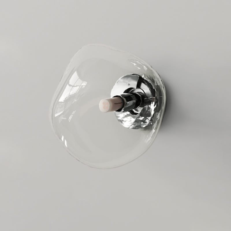 Modern Minimalist Irregular Spherical Electroplated Glass 1-Light Wall Sconce Lamp For Living Room