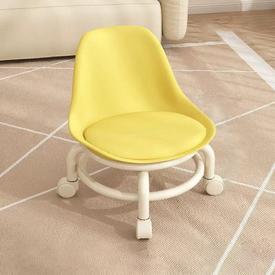 Contemporary Creative Round Acrylic Double-Pedestal Caster Swivel Footstool Backrest For Living Room