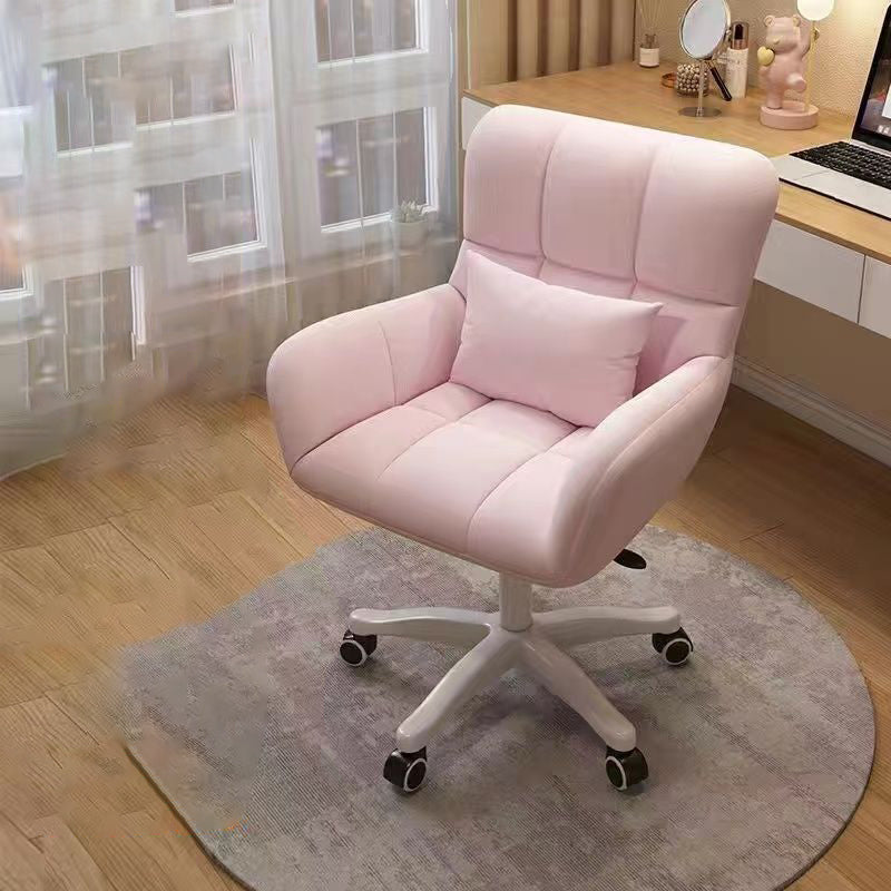 Modern Minimalist Square Back Velvet Cotton Nylon Desk Chair Backrest Armrest For Home Office