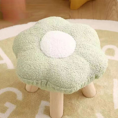 Contemporary Creative Flower Shape Velvet Footstool For Entryways