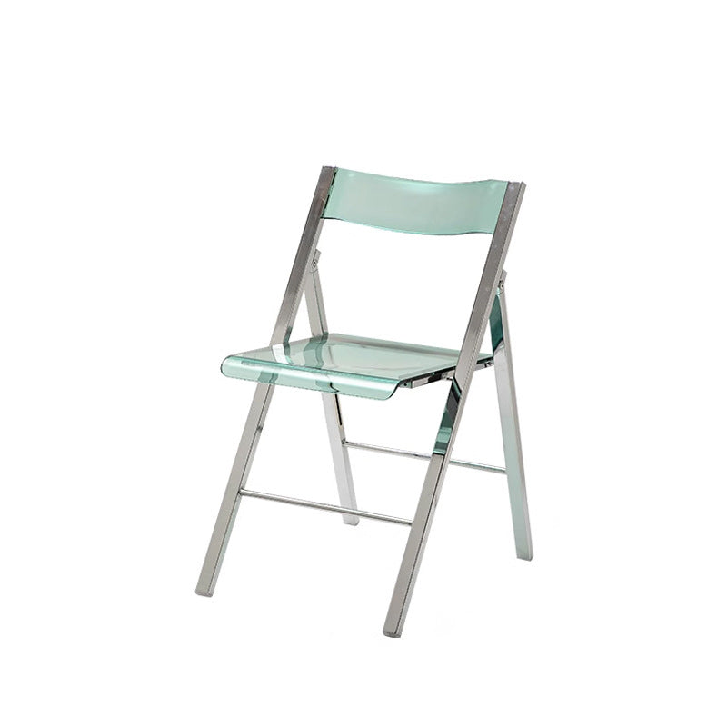 Contemporary Nordic Square Acrylic Metal Dining Chair Foldable For Dining Room