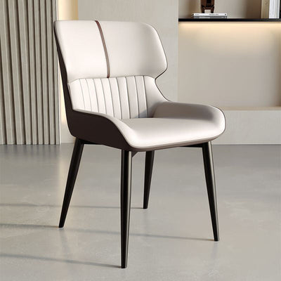 Contemporary Luxury Square PU Leather Upholstered Dining Chair Backrest For Dining Room