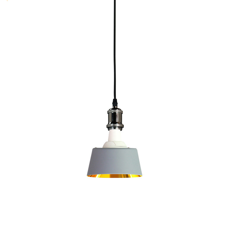 Contemporary Industrial Round Trapezoidal Aluminum PP 1-Light Pendant Light For Dining Room