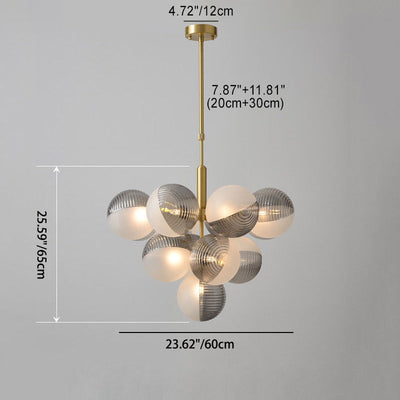 Contemporary Creative Orb Grape Iron Glass 1/5/13 Light Chandelier For Living Room