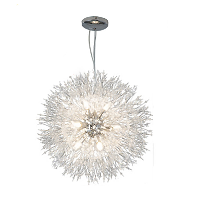 Contemporary Creative Hardware Crystal Beads Decorate Dandelion Design 8/9/12-Light Chandelier For Living Room