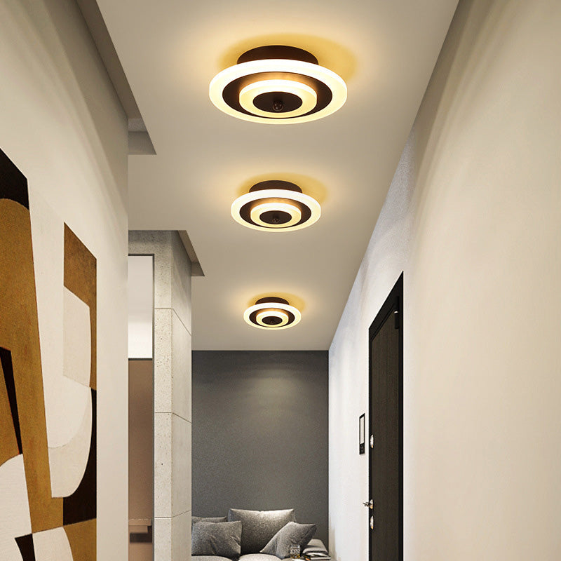 Modern Simplicity Iron Acrylic Circle LED Flush Mount Ceiling Light For Living Room