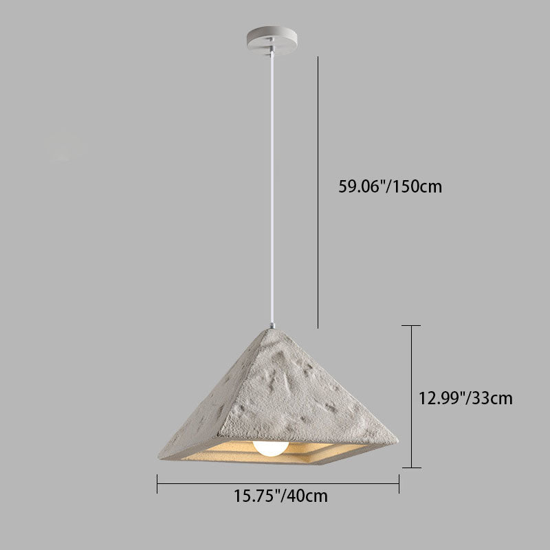 Contemporary Nordic Plexiglas Triangular Tapered 1-Light Pendant Light For Dining Room