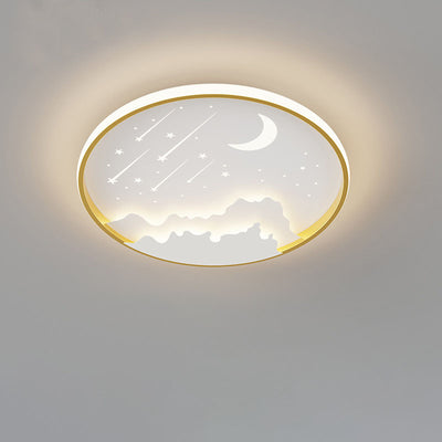 Plafonnier LED rond en fer de simplicité moderne pour enfants, plafonnier encastré pour chambre à coucher 