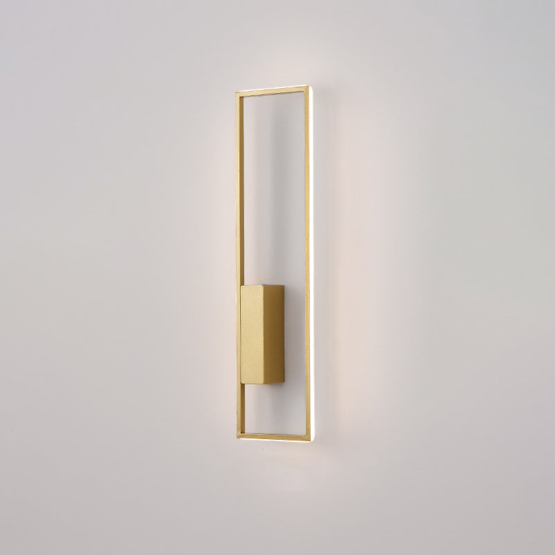 Modern Minimalist Rectangle Line Iron Silicone LED Wall Sconce Lamp For Living Room