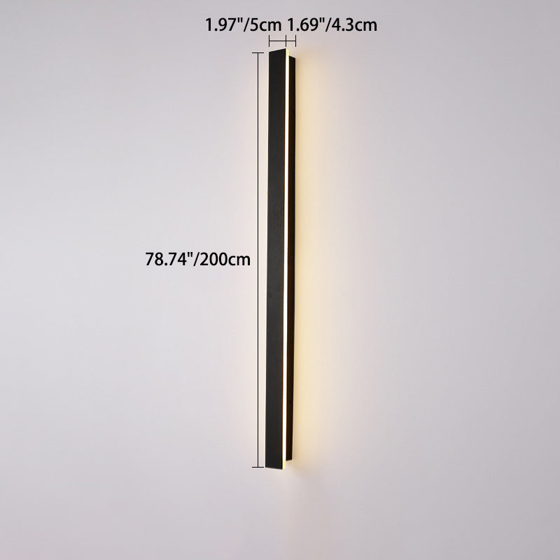 Modern Minimalist Long Rectangular Aluminum Acrylic LED Wall Sconce Lamp For Garden