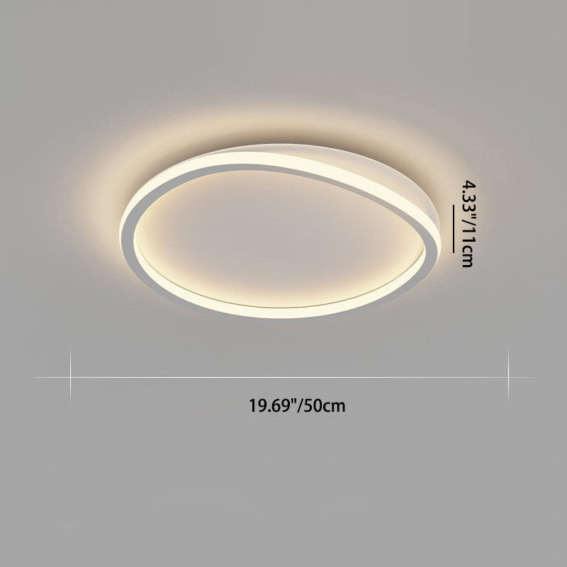 Modern Minimalist Irregular Overlapping Circles Acrylic Iron LED Flush Mount Ceiling Light For Bedroom