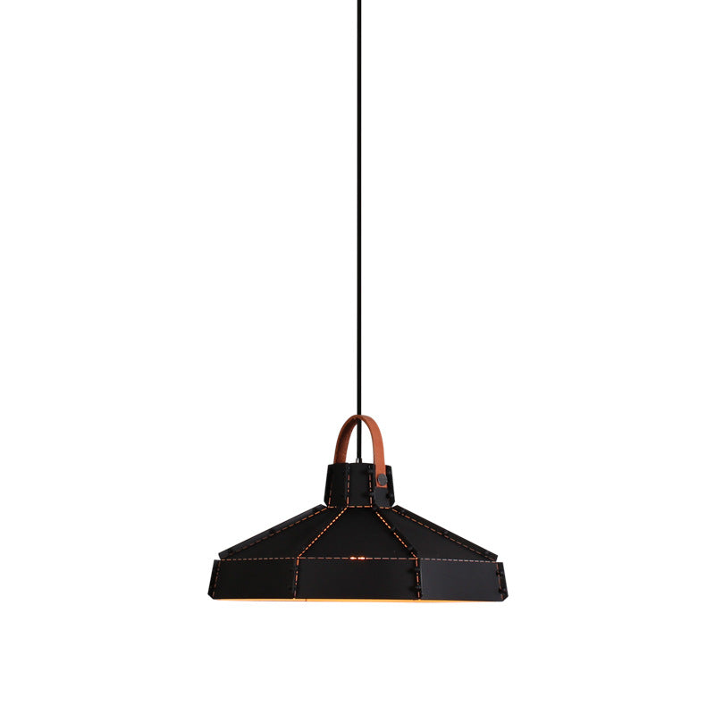 Contemporary Industrial Round Cylindrical Trapezoidal Iron 1-Light Pendant Light For Living Room