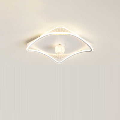 Modern Minimalist Circular Ring Iron Acrylic Aluminum LED Flush Mount Ceiling Light For Bedroom