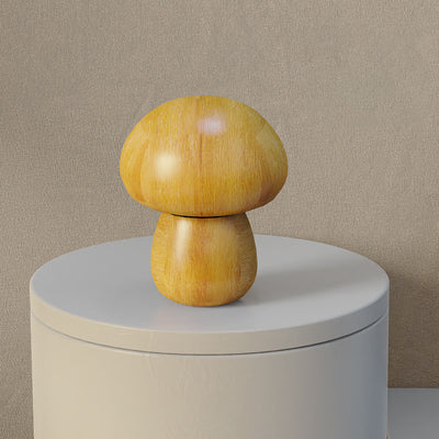 Contemporary Creative Mushroom Rubberwood Beechwood LED Table Lamp For Bedroom