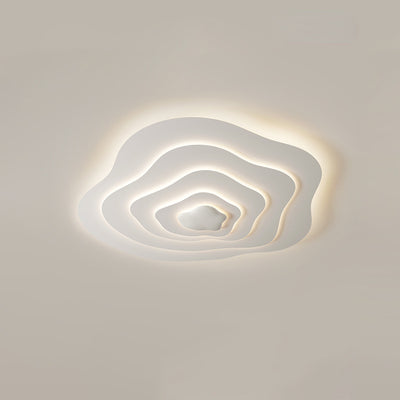 Modern Minimalist Cream Cloud Resin Iron LED Flush Mount Ceiling Light For Bedroom