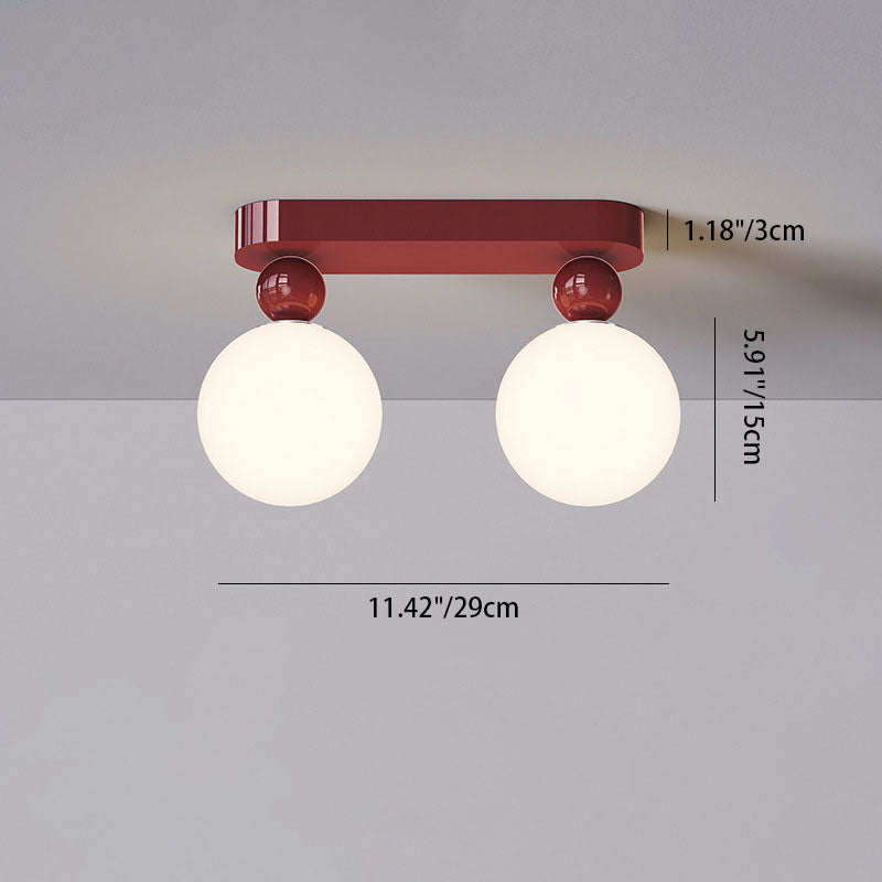 Plafonnier semi-encastré traditionnel français en forme de fleur, boule de fer, 1/2/3 lumières, pour couloir 