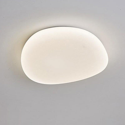 Modern Minimalist Pebble Shape Acrylic Hardware LED Flush Mount Ceiling Light For Bedroom