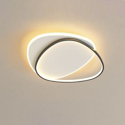 Modern Minimalist Triangle Oval Acrylic Iron LED Flush Mount Ceiling Light For Living Room