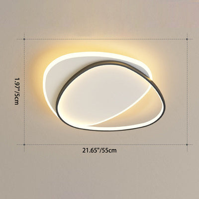 Modern Minimalist Triangle Oval Acrylic Iron LED Flush Mount Ceiling Light For Living Room